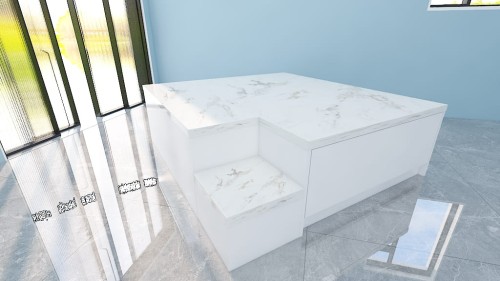 Podest do pedicure BIANCO ze schodkami i szufladą