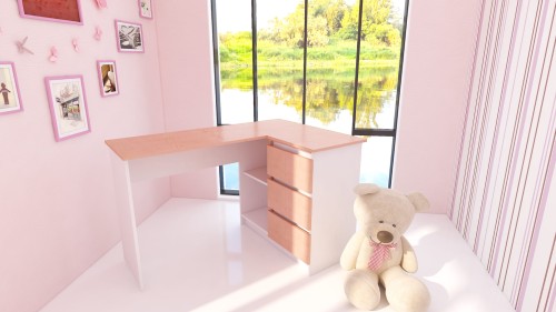 Biurko narożne CITY Koral Sweet