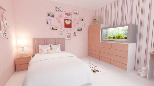 Biurko CITY biały mat i Koral Sweet z szufladami
