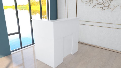 Lada recepcyjna XL 125 × 80 cm biała – widok narożnika