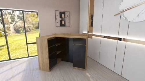 Lada recepcyjna MSC dąb artisan i czarny