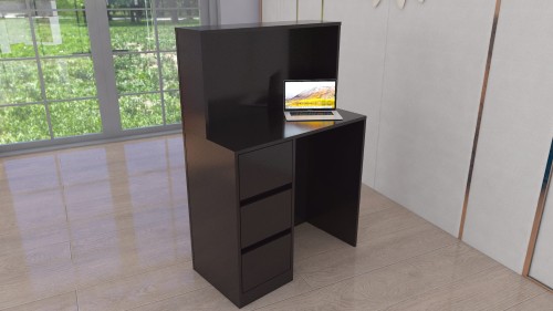 Minimalistyczna czarna lada recepcyjna BOSS