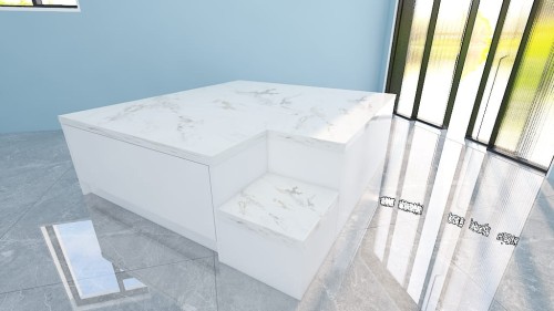 Podest do pedicure BIANCO z lewymi schodkami