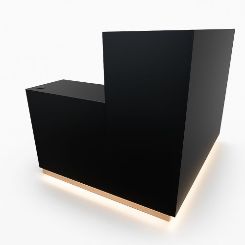 Narożna lada BLACK LED z podwyższonym frontem