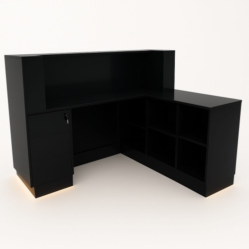 Wnętrze lady BLACK LED z szufladami i półkami