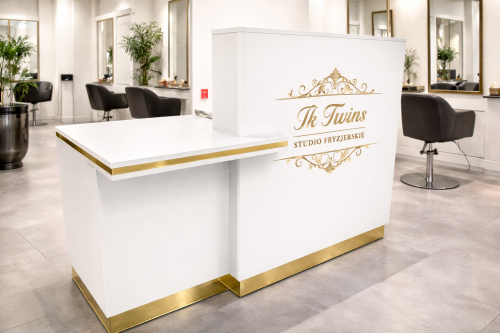 Lada Recepcyjna  GLOW z obniżonym blatem – wygodna i funkcjonalna recepcja na wymiar 