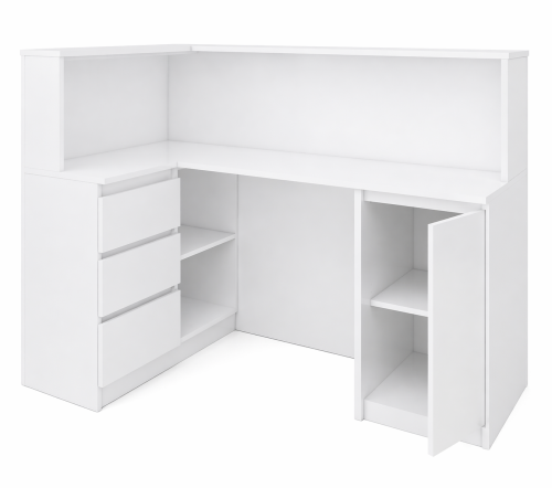 Wnętrze lewej lady recepcyjnej PERFECT SLIM LAMEL LED