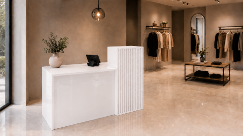 Lada recepcyjna MODERN LOFT STARS biały połysk
