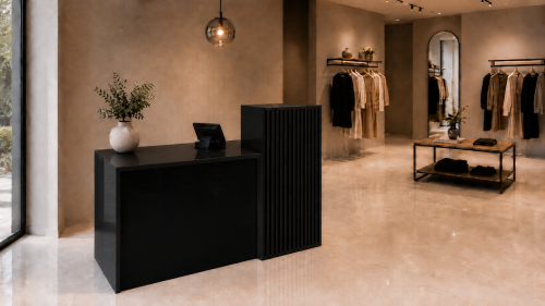 Czarna lada recepcyjna MODERN LOFT STARS
