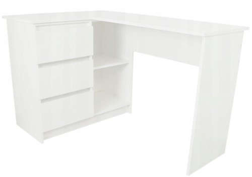 Białe biurko narożne CITY 124 cm